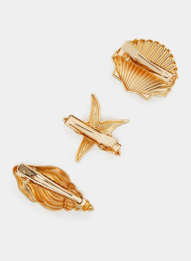 Styli Pack Of 3 - Golden Sea Life Hair Clips